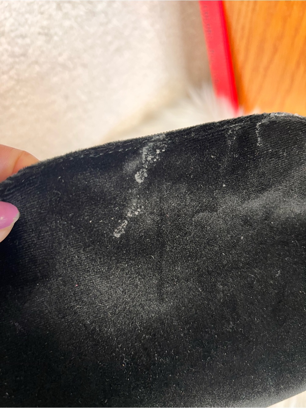 Dior Black Velvet Embroidered Logo Pouch - Picture 4 of 6